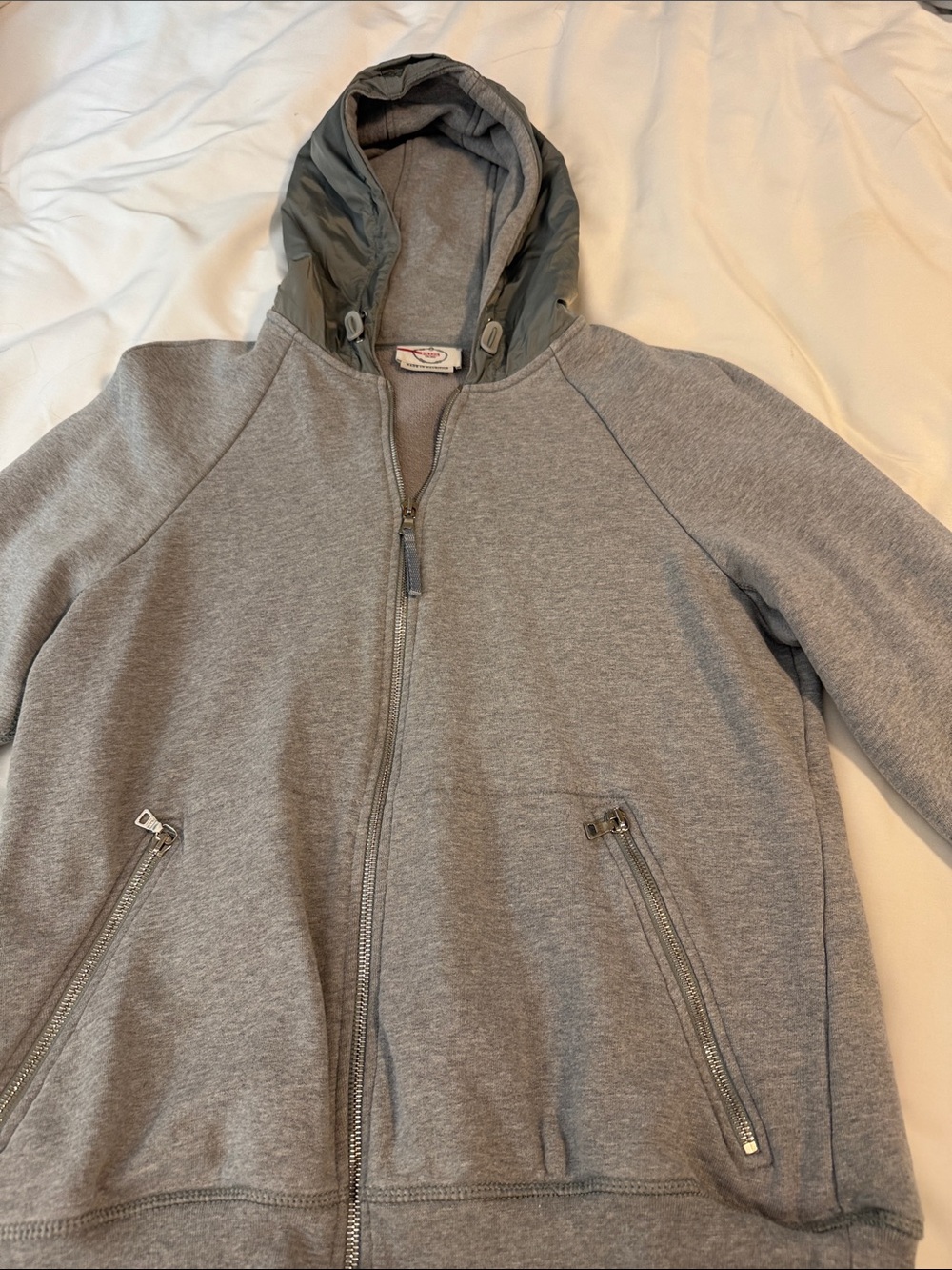 Prada Sport Linea Rossa Gray Full-Zip Hoodie Sweatshirt Men’s L Y2K